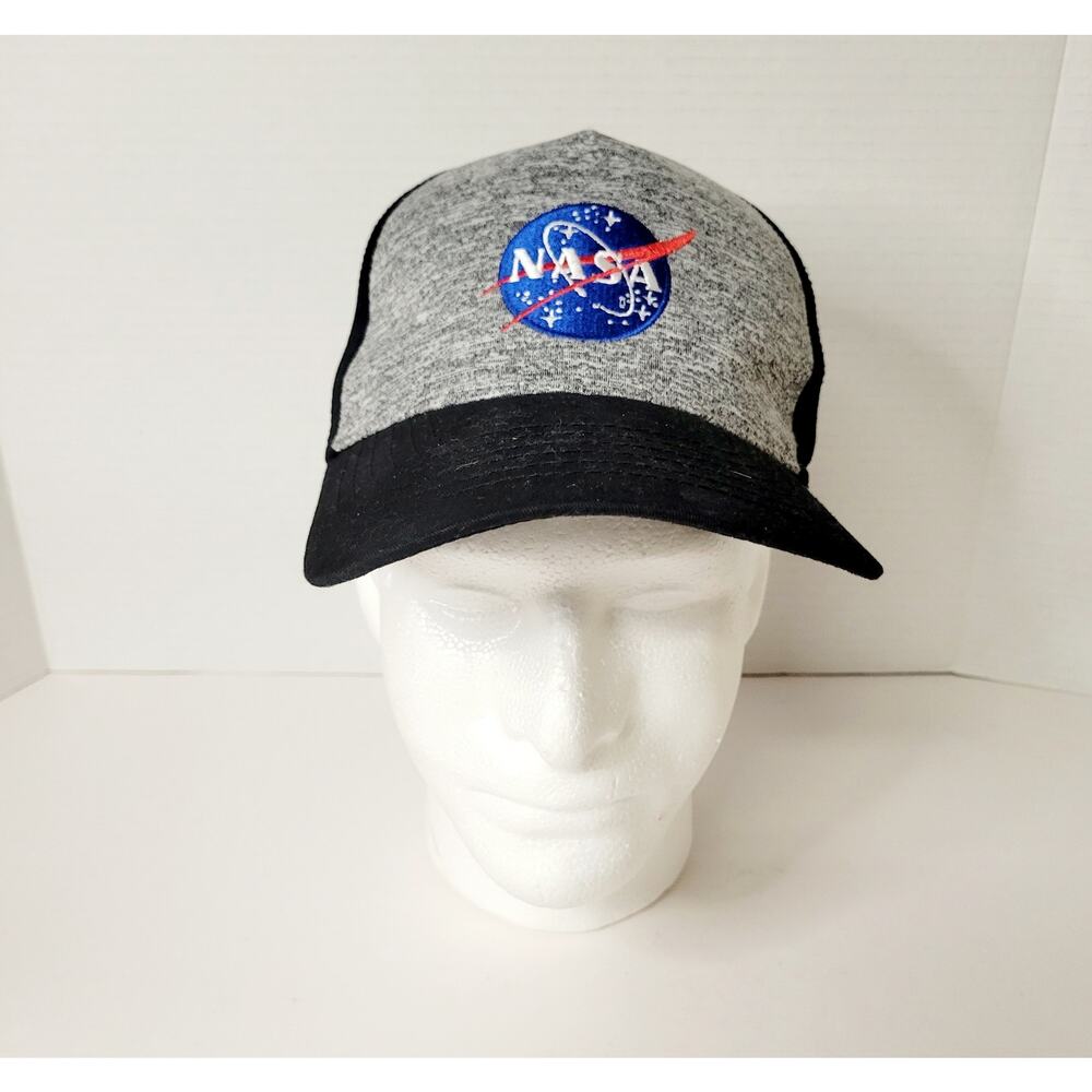 Buzz Aldrin NASA youth Hat‎ Baseball Cap Gray Black Logo Snapback Adjustable